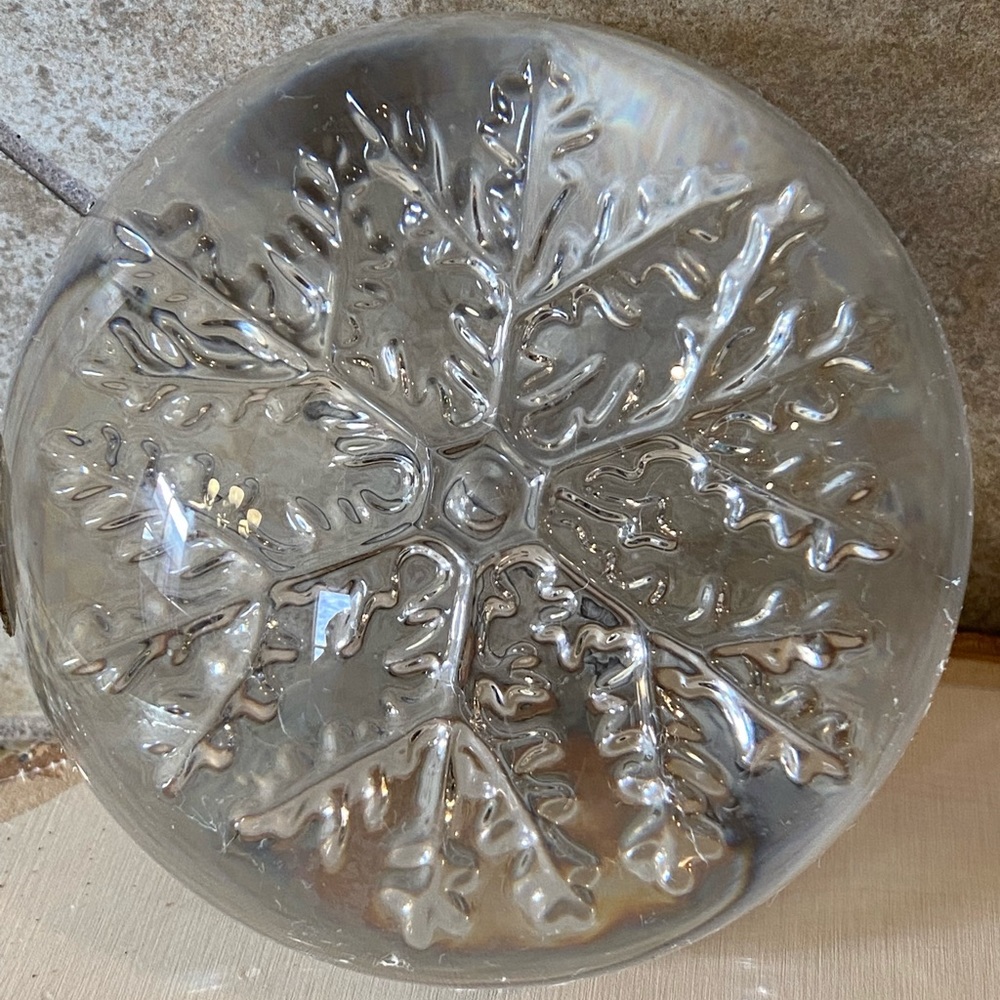 Vintage Cristal France Snowflake Paperweight Garanti Plus DE 24% Lead Crystal